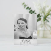 90誕生日エレガントフォトモノグラム誕生日 ポストカード (スタンド正面)