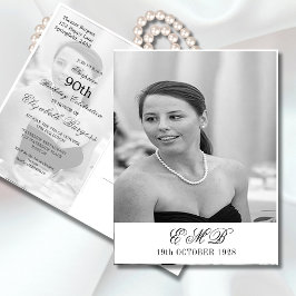 90誕生日エレガントフォトモノグラム誕生日 ポストカード