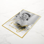 90誕生日エレガントフォト誕生日招待状 箔招待状 (回転した状態)