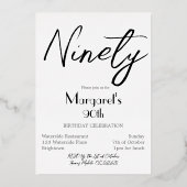 90誕生日エレガントフォト誕生日招待状 箔招待状 (裏面)