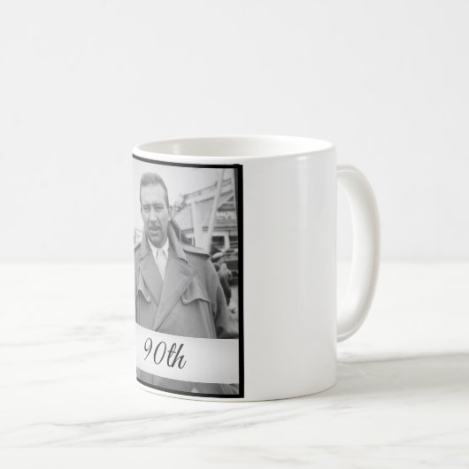 90誕生日エレガント写真年齢誕生日 コーヒーマグカップ (正面右)
