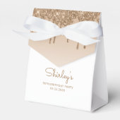 90誕生日エレガント金ゴールドグリッタードリップスクリプト フェイバーボックス (正面サイド)