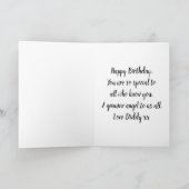 90誕生日エンジェルクラウドあなたの名前を追加Blue カード (内部)