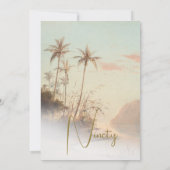 90誕生日オス熱帯ヴィンテージパーム誕生日 招待状 (裏面)