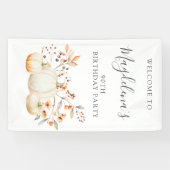 90誕生日カボチャ紅葉垂直屋外 横断幕 (横)