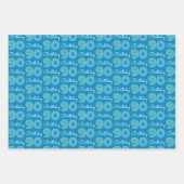 90誕生日グリーンブルー包装紙シート ラッピングペーパーシート (正面3)