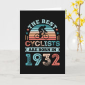 90誕生日サイクリング贈最高の与サイクリスト生まれ1932年 カード (黄色い花)