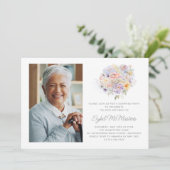 90誕生日サプライズパーティーフラワーブーケ 招待状 (スタンド正面)