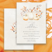 90誕生日サプライズパーティーホワイトパンプキン秋 招待状