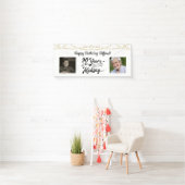 90誕生日ストリングライトレトロ2 Photo 横断幕 (インサイチュ)