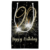 90誕生日スパークラオンブラック スモールペーパーバッグ (正面)