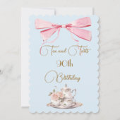 90誕生日ティーアンドタートボーエレガント招待状 (裏面)