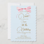 90誕生日ティーアンドタートボーエレガント招待状 (正面)