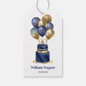 90誕生日ネイビーブルーケーキ ギフトタグ (裏面)