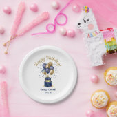 90誕生日ネイビーブルーバルーンケーキ ペーパープレート (パーティー)