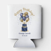 90誕生日ネイビーブルーバルーンケーキ 缶クーラー (裏面)