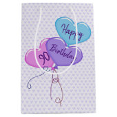 90誕生日ハートバルーンハート ミディアムペーパーバッグ (正面)