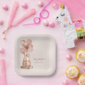 90誕生日バラ金ゴールドケーキ紙プレート ペーパープレート (パーティー)