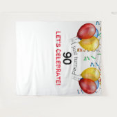 90誕生日バルーン背景、フォトプロップ タペストリー (正面(横))