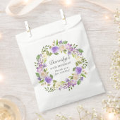 90誕生日パープルバラフローラユーカリリース フェイバーバッグ (クリップ留めされた状態)