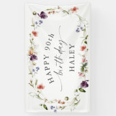 90誕生日フェミニン野草花フローラ 横断幕 (縦)