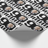 90誕生日フォトおもしろい白黒ラッピング ラッピングペーパー (角)