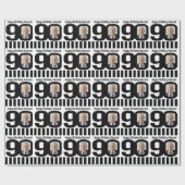 90誕生日フォトおもしろい白黒ラッピング ラッピングペーパー (フラット)