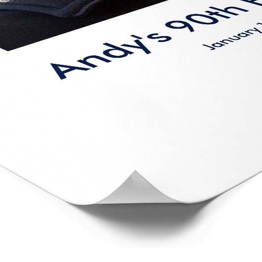 90誕生日フォトカスタムパーティーサインイン90 ポスター (角)