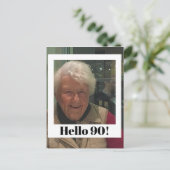 90誕生日フォトフレームモダンシックはがき ポストカード (スタンド正面)