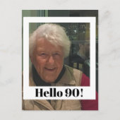90誕生日フォトフレームモダンシックはがき ポストカード (正面)