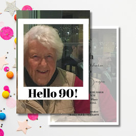 90誕生日フォトフレームモダンシック 招待状