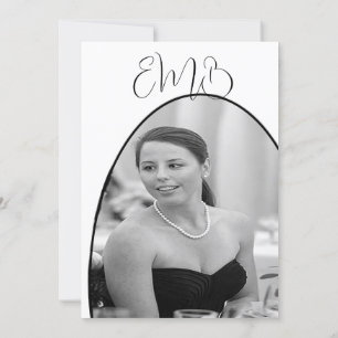 90誕生日フォト白黒エレガント誕生日 招待状