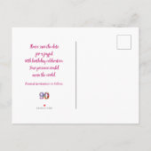90誕生日フローラガーデン日付を保存 案内ポストカード (裏面)