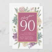 90誕生日フローラサプライズパーティー 招待状 (正面/裏面)