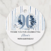 90誕生日フローラ番号沿岸ブルーパーティー フェイバータグ (正面)