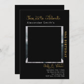 90誕生日ブラック 招待状 (正面/裏面)