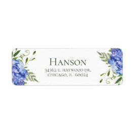 90誕生日ブルーアジサイ差出人住所 ラベル