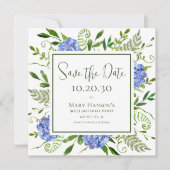 90誕生日ブルーアジサイ セーブザデート (正面)