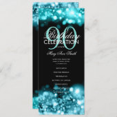 90誕生日プログラムグラムライトティール(緑がかった色)メニュー プログラム (正面/裏面)