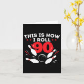 90誕生日ボーリング恋人90歳Bday カード (黄色い花)