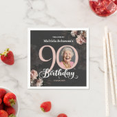 90誕生日ムーディフローラピンクカスタムの写真 スタンダードカクテルナプキン (インサイチュ)