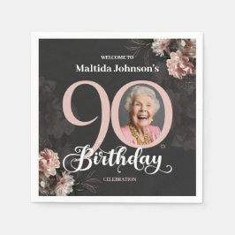 90誕生日ムーディフローラピンクカスタムの写真 スタンダードカクテルナプキン