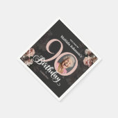 90誕生日ムーディフローラピンクカスタムの写真 スタンダードカクテルナプキン (角)