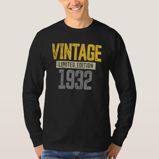 90誕生日メンズヴィンテージ1932 90th Birthda Tシャツ (正面)