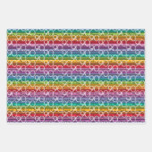 90誕生日レインボーストライプズ ラッピングペーパーシート (正面3)