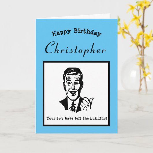 90誕生日レトロ漫画おもしろいパーソナライズされた カード (黄色い花)