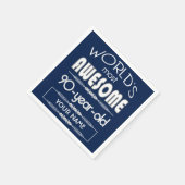 90誕生日世界最高のの素晴らしいダークブルー スタンダードカクテルナプキン (角)