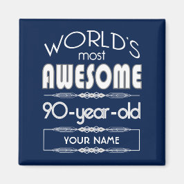 90誕生日世界最高のの素晴らしいダークブルー マグネット