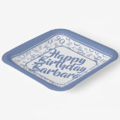 90誕生日乱数パターンブルー白 ペーパープレート (傾斜あり)