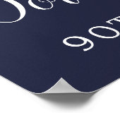 90誕生日写真ムーディパープルフローラへようこそ ポスター (角)